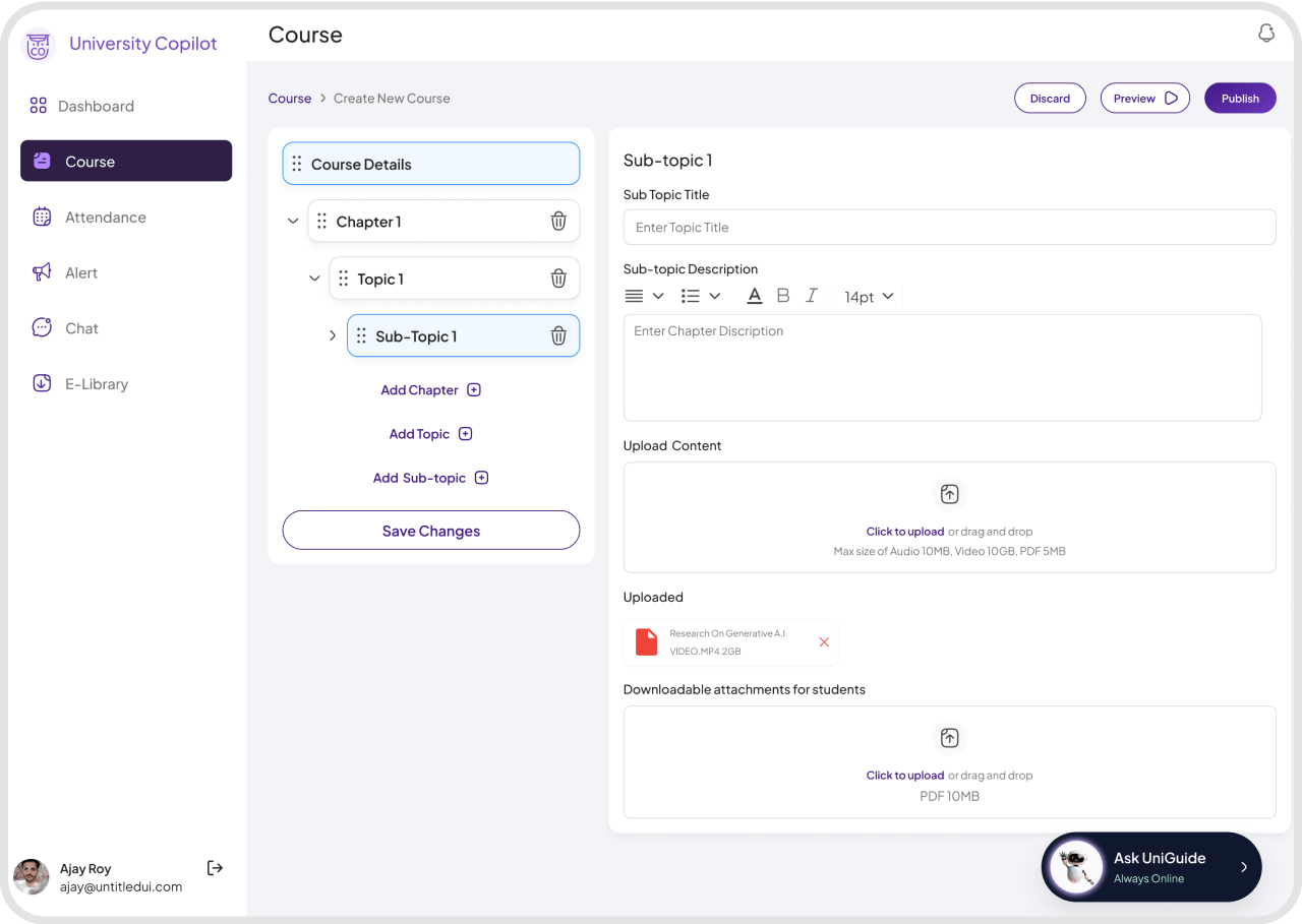 Create Courses with Ease